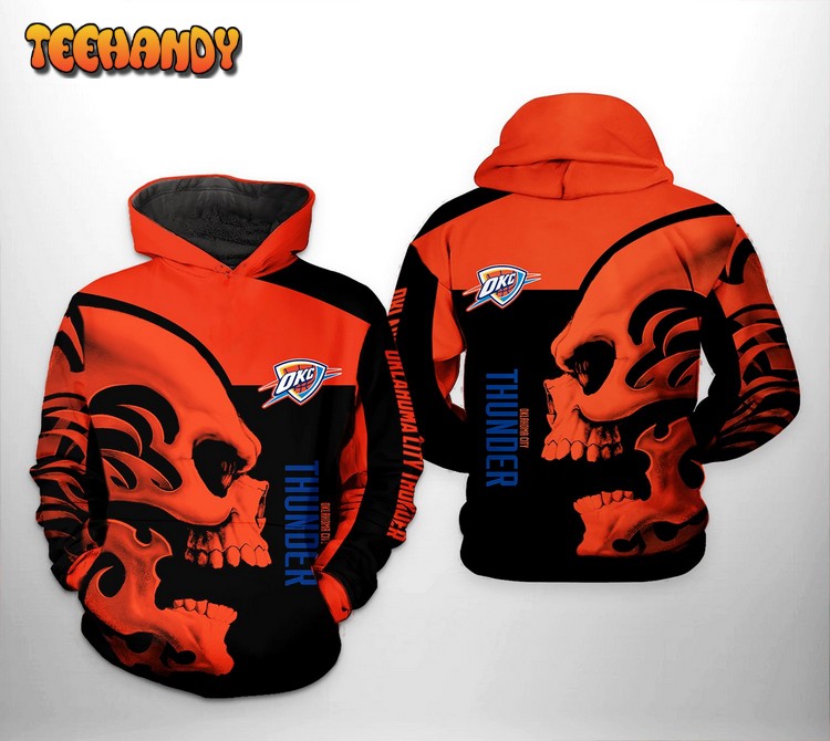 Oklahoma City Thunder NBA Skull Team 3D Printed Hoodie