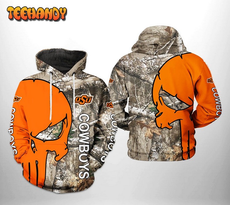 Oklahoma State Cowboys NCAA Camo Veteran Hunting 3D Hoodie