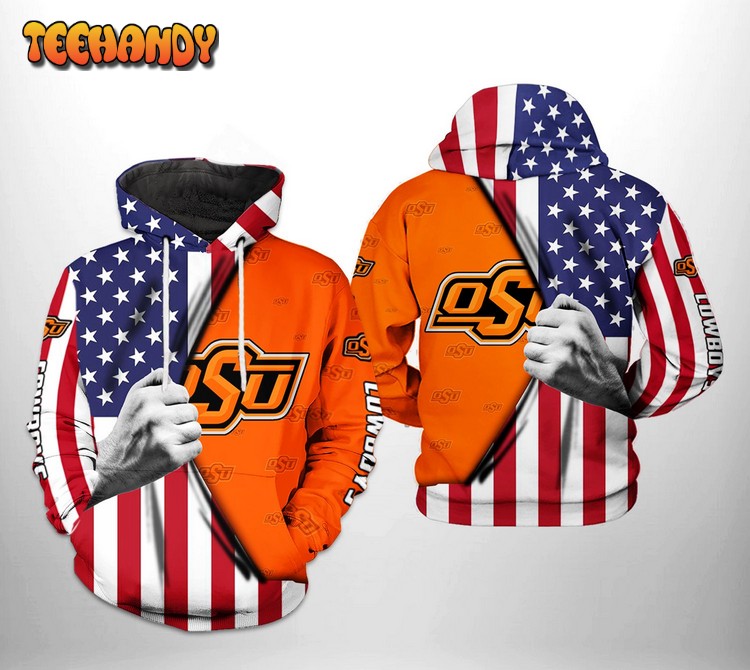 Oklahoma State Cowboys NCAA US Flag 3D Printed Hoodie