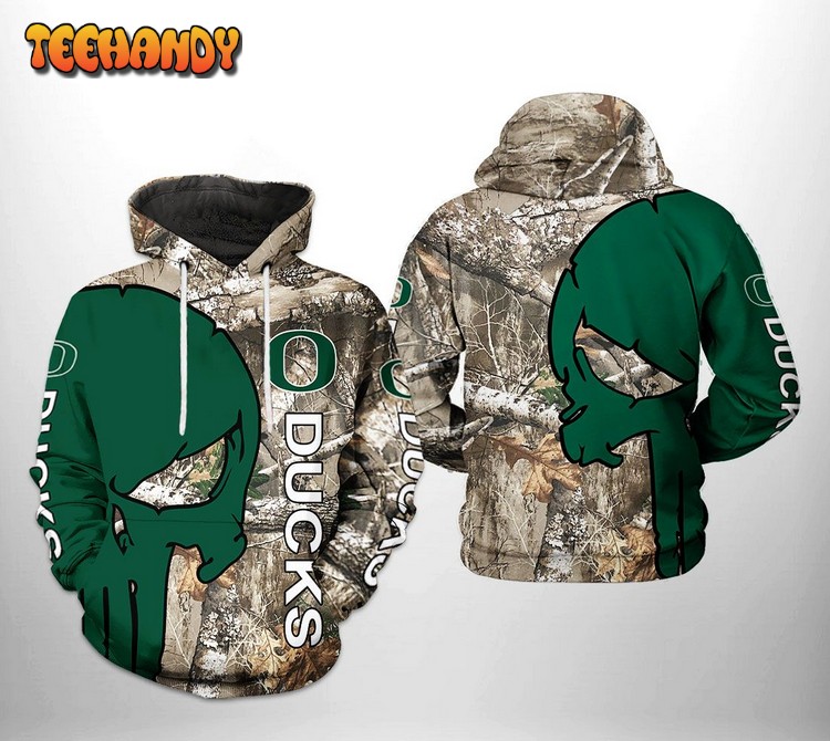 Oregon Ducks NCAA Camo Veteran Hunting 3D Printed Hoodie