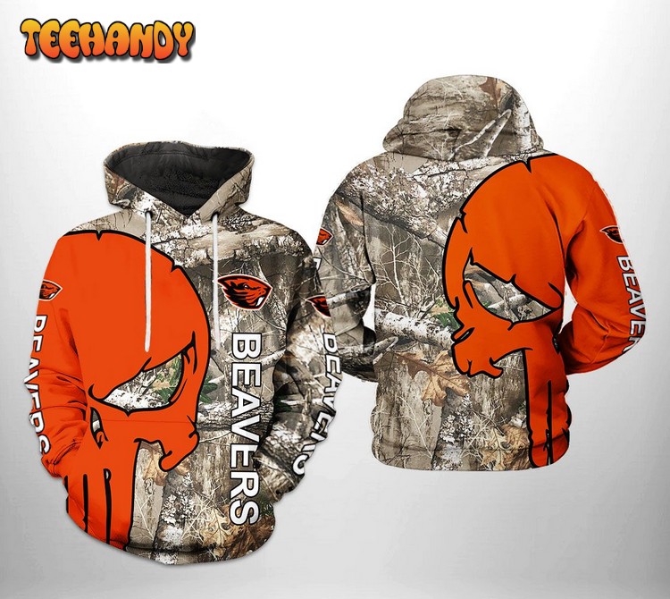 Oregon State Beavers NCAA Camo Veteran Hunting 3D Printed Hoodie