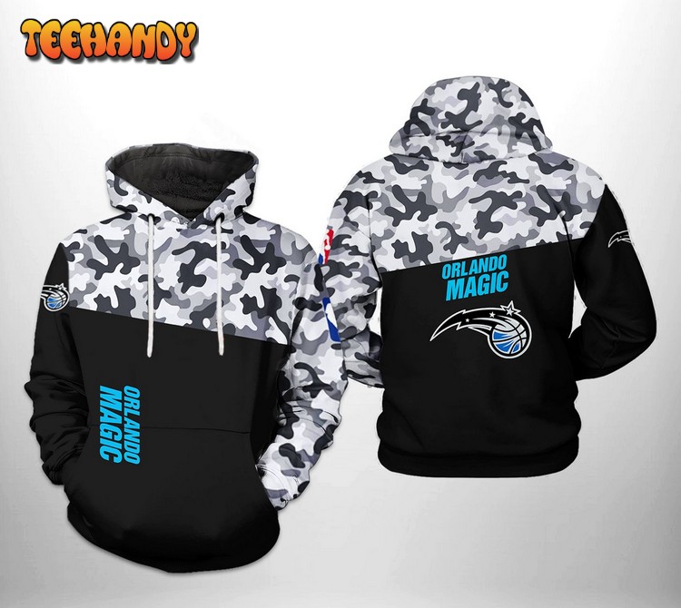 Orlando Magic NBA Camo Veteran Team 3D Printed Hoodie