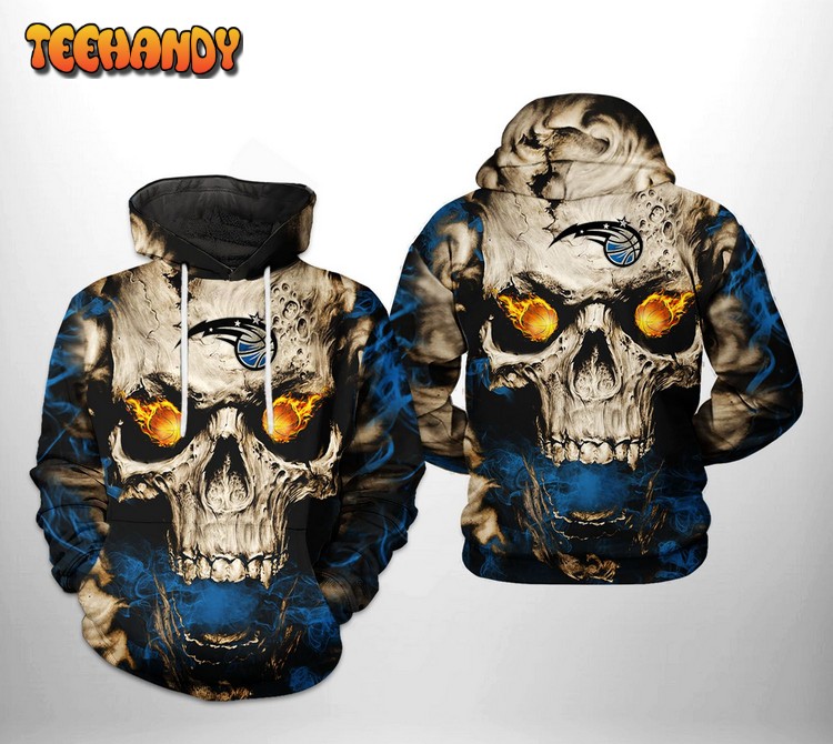 Orlando Magic NBA Skull 3D Printed Hoodie Zipper Hoodie