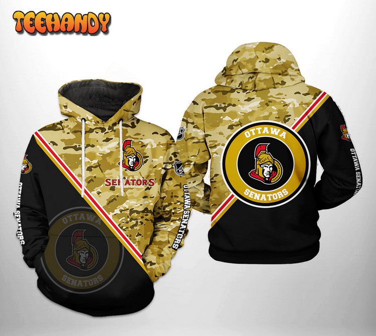 Ottawa Senators NHL Camo Team 3D Printed Hoodie