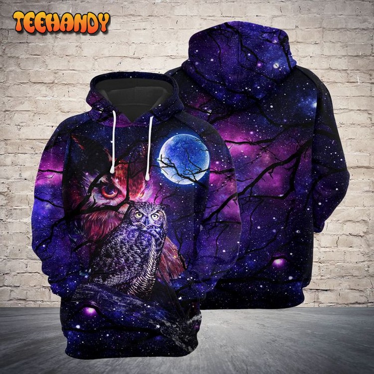 Owl Magic 3D Printed Hoodie Zipper Hoodie