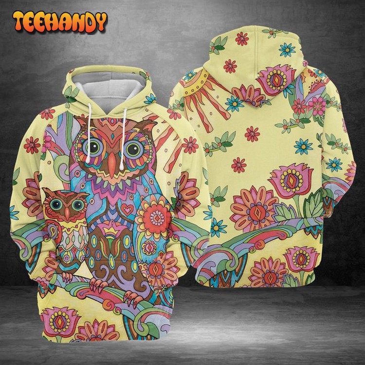 Owl Mom And Baby 3D Printed Hoodie Zipper Hoodie