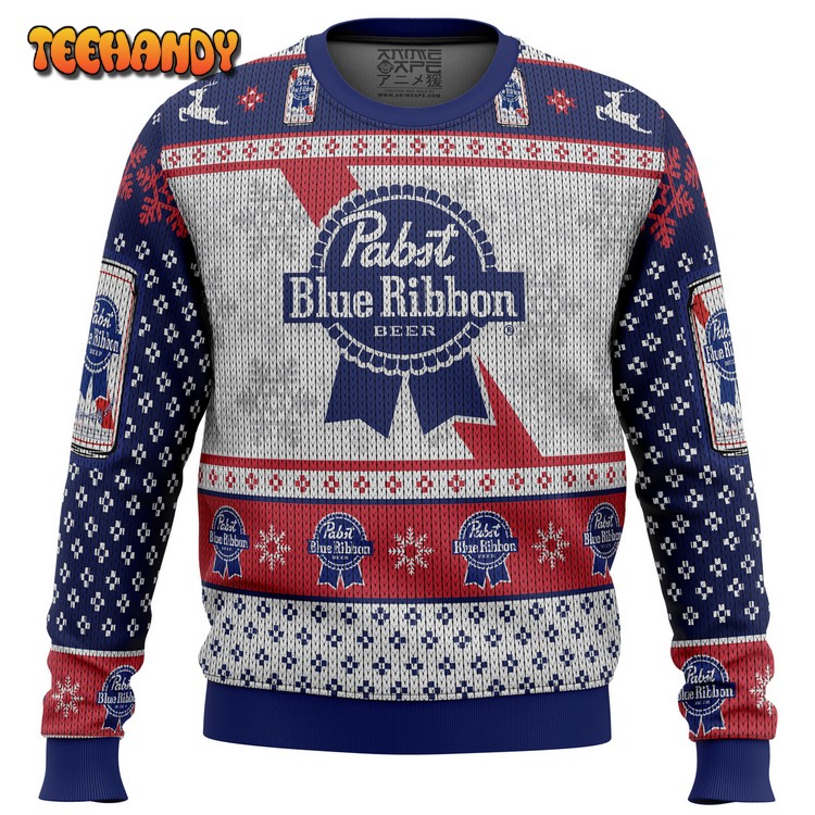 Pabst Blue Ribbon Ugly Christmas Sweater