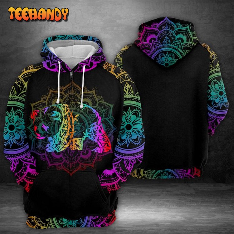 Panda Bamboo 3D Printed Hoodie Zipper Hoodie