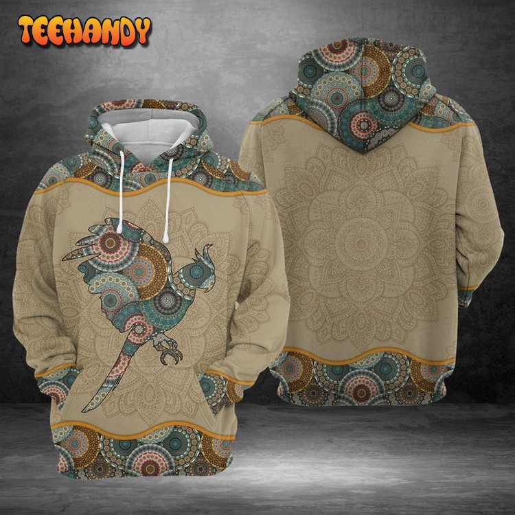 Parrot Mandala 3D Printed Hoodie Zipper Hoodie