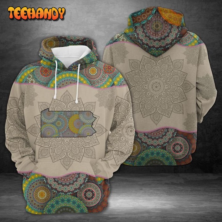 Pennsylvania Mandala 3D Printed Hoodie Zipper Hoodie