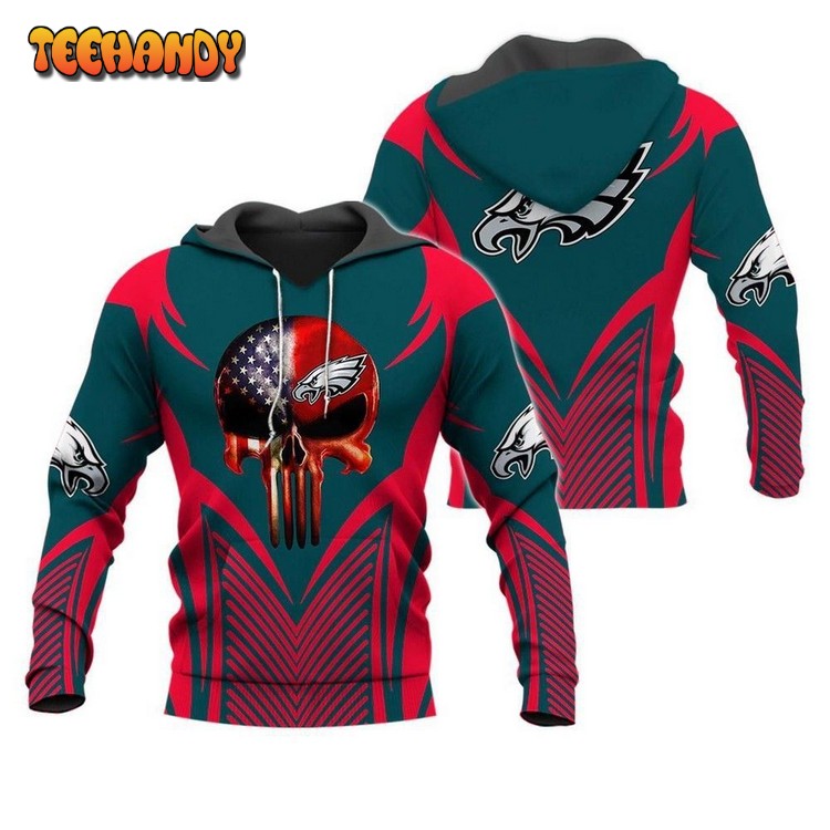 Philadelphia Eagles Skull 3D Hoodie For Men For Women Hoodie