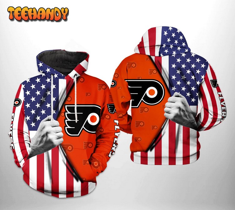 Philadelphia Flyers NHL US FLag 3D Printed Hoodie Zipper Hoodie