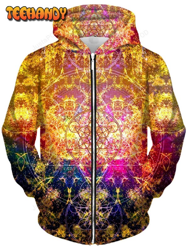 Pineal Metatron Unisex Zip-Up 3D Hoodie