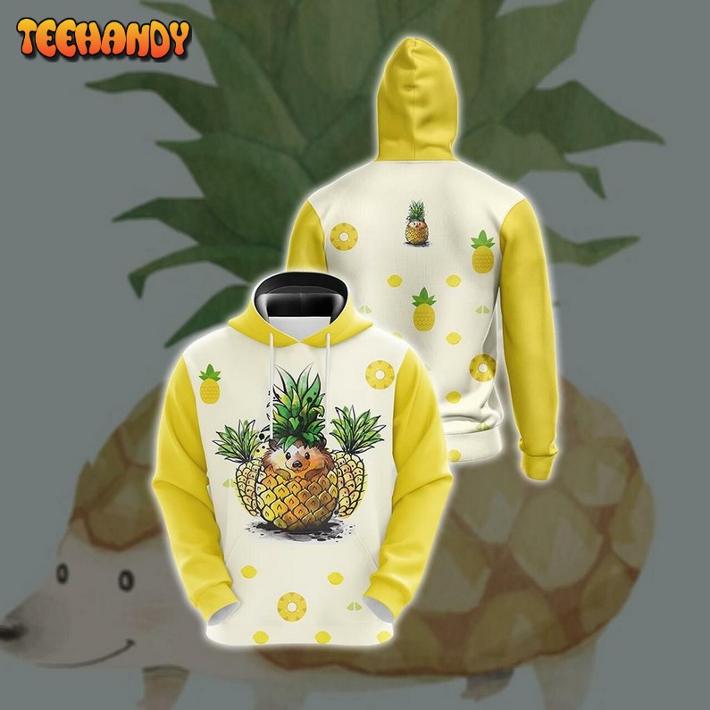 Pineapple Hedgehog Unisex 3D Hoodie All Over Print Hoodie