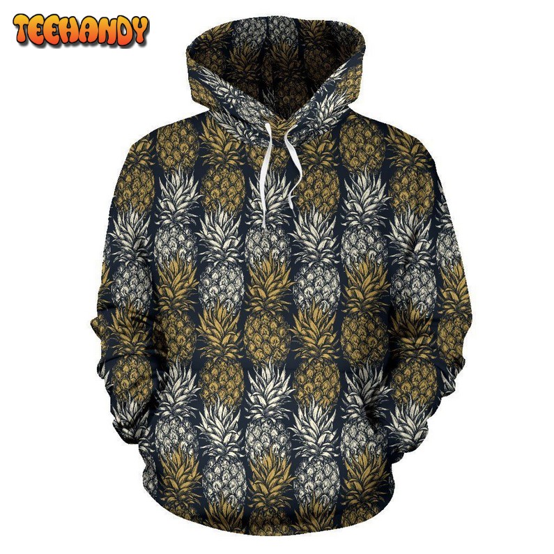 Pineapple Print Design Pattern Pullover 3D Hoodie