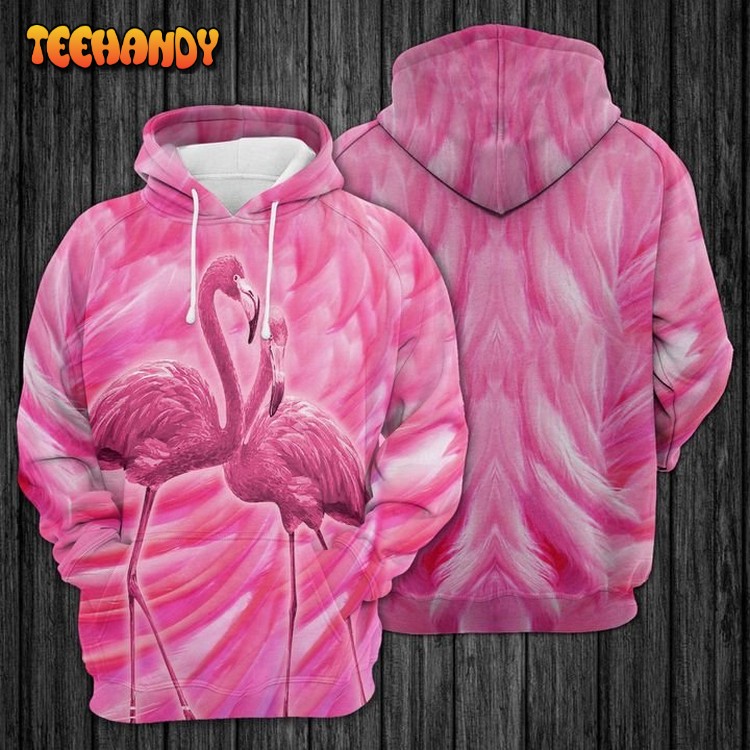 Pink Flamingo 3D Printed Hoodie Zipper Hoodie