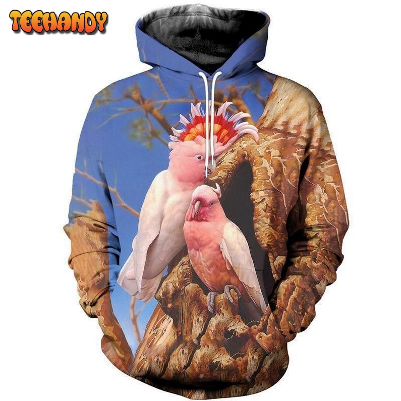 Pink Parrot Pullover Zip Pered Hoodies Custom 3D Parrot 3D Hoodie