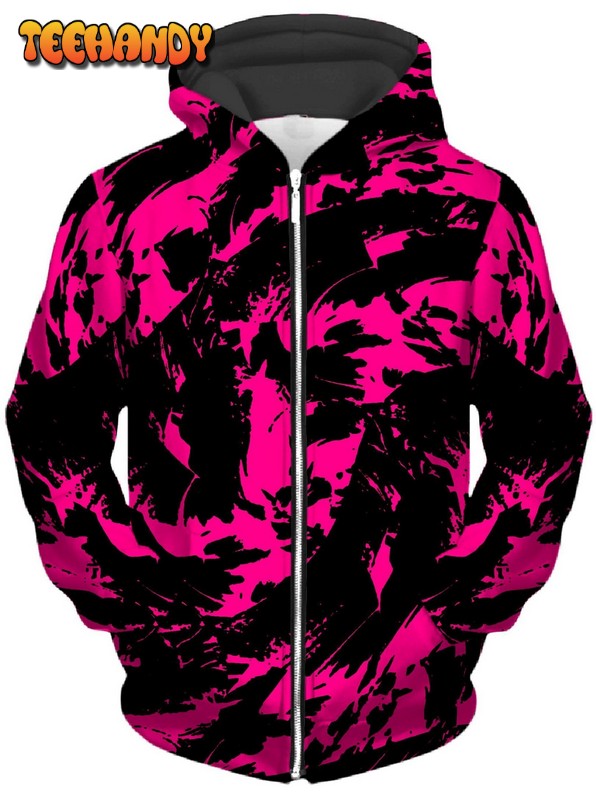 Pink Swirl Unisex Zip-Up 3D Hoodie