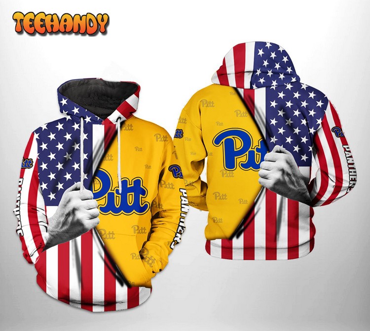 Pitt Panthers NCAA US Flag 3D Printed Hoodie Zipper Hoodie