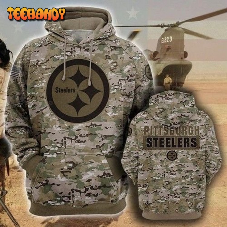 Pittsburgh Steelers Camo 3d Hoodie