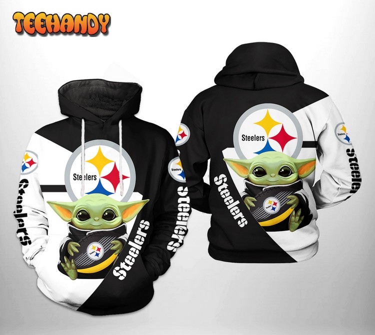 Pittsburgh Steelers NFL Baby Yoda Team 3D Printed Hoodie