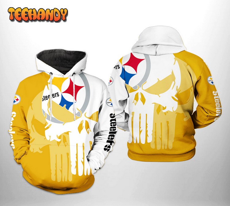 Pittsburgh Steelers NFL Team Skull 3D Printed Hoodie Zipper Hoodie