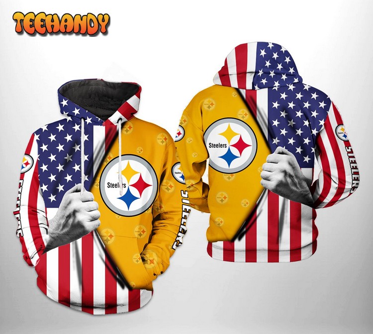 Pittsburgh Steelers NFL US Flag Team 3D Printed Hoodie