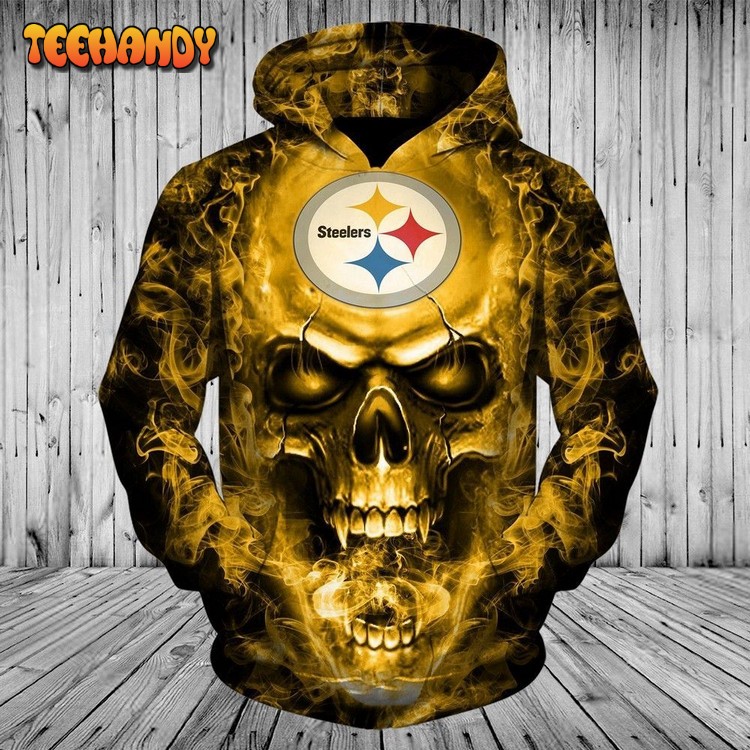 Pittsburgh Steelers Skull 3D Hoodie