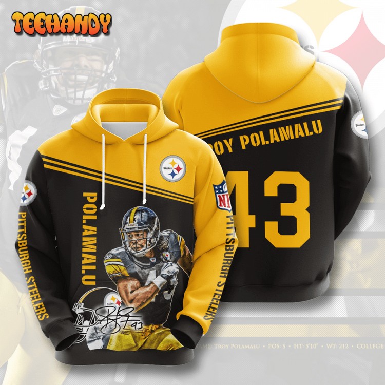 Pittsburgh Steelers Troy Polamalu v2 3D Hoodie