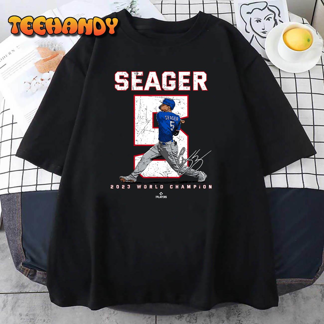 Player Number 2023 World Champion Corey Seager Texas MLBPA T-Shirt