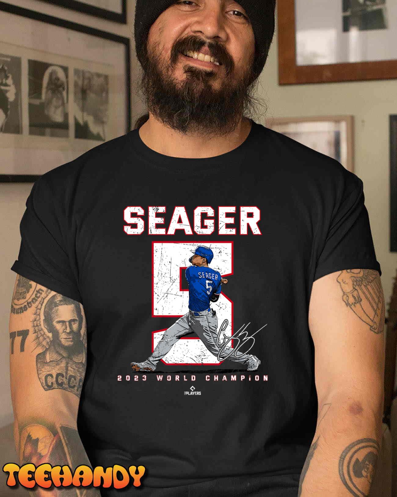 Player Number 2023 World Champion Corey Seager Texas MLBPA T-Shirt