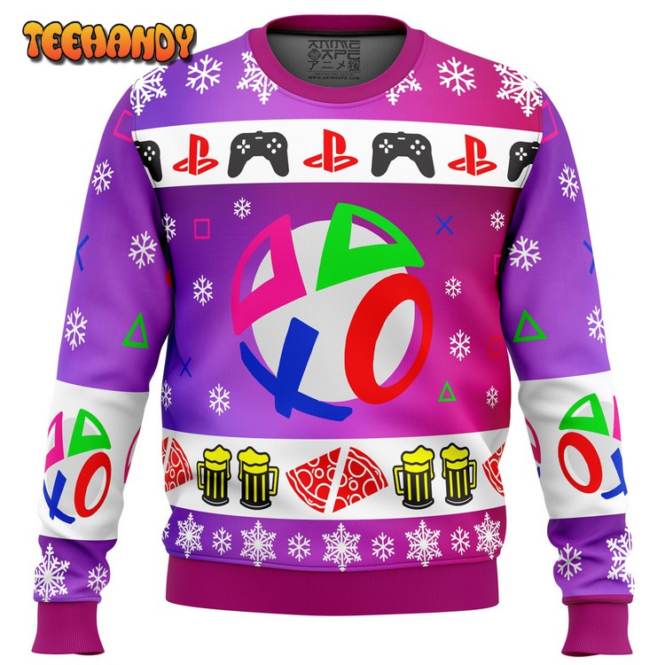 Playstation Neon Ugly Christmas Sweater