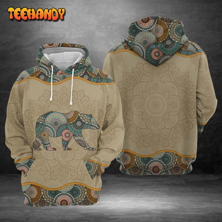 Polar Bear Mandala 3D Printed Hoodie Zipper Hoodie