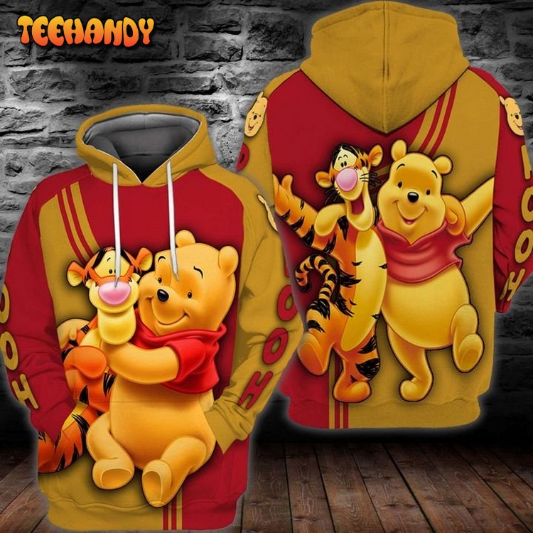 Pooh And Tigger 3D Printed Hoodie Zipper Hoodie