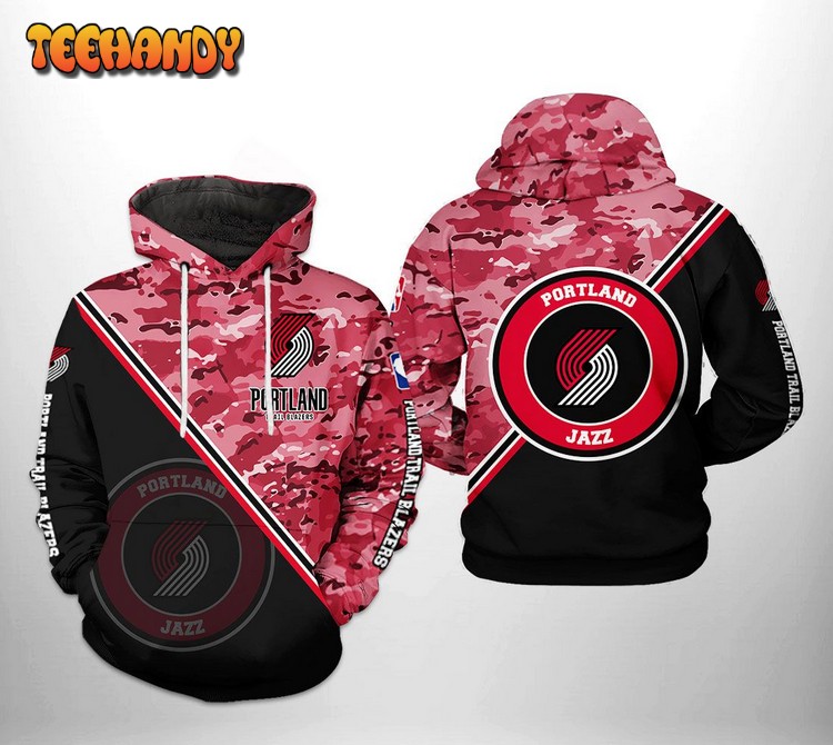 Portland Trailblazers NBA US Camo Team 3D Printed Hoodie