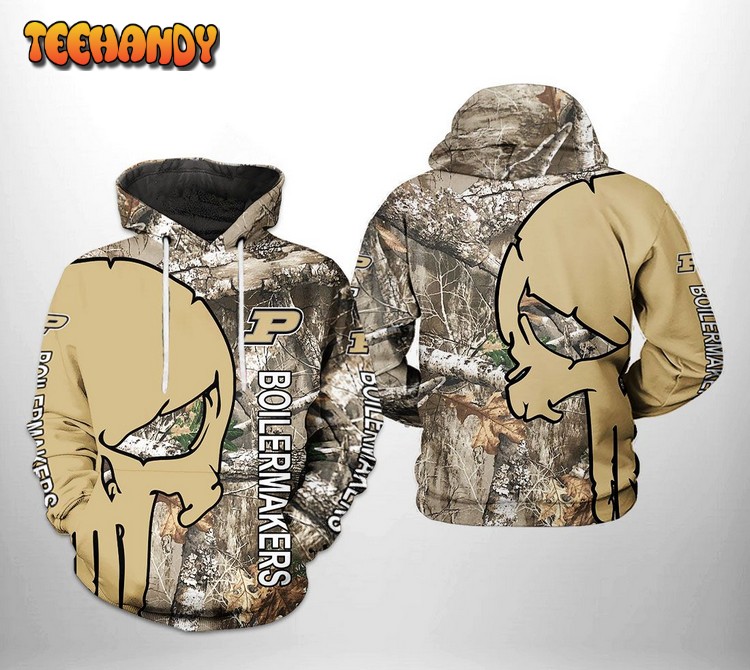 Purdue Boilermakers NCAA Camo Veteran Hunting 3D Hoodie