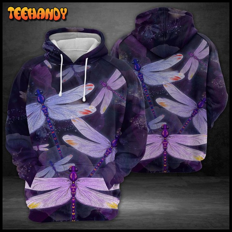 Purple Dragonfly 3D Printed Hoodie Zipper Hoodie