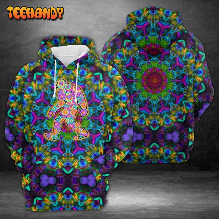 Purple Flower Bigfoot 3D Printed Hoodie Zipper Hoodie