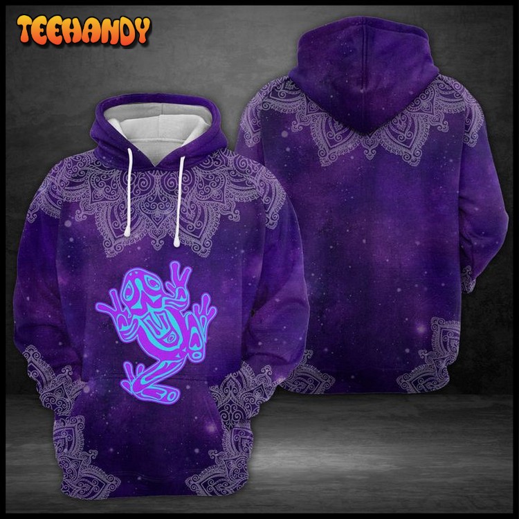 Purple Frog Mandala 3D Printed Hoodie Zipper Hoodie