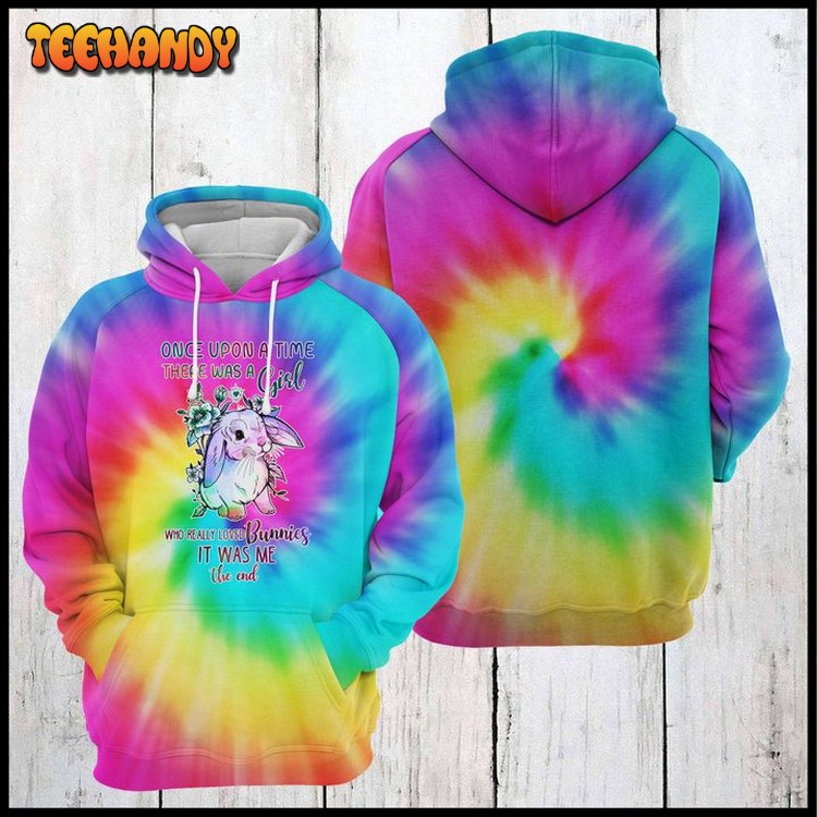 Rabbit Tie Dye 3D Printed Hoodie Zipper Hoodie