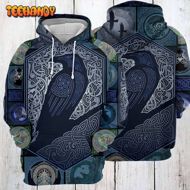 Raven Viking 3D Printed Hoodie Zipper Hoodie