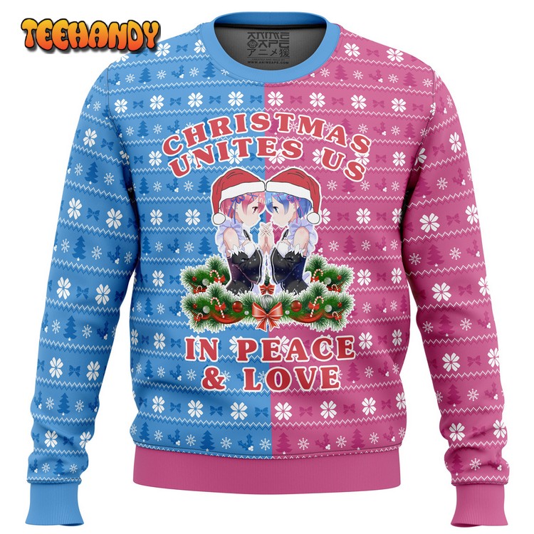 Re Zero Ram and Rem Christmas Ugly Christmas Sweater