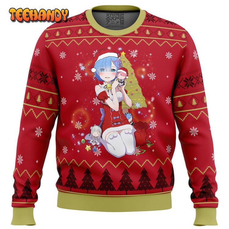 Re Zero Rem Christmas Ugly Christmas Sweater