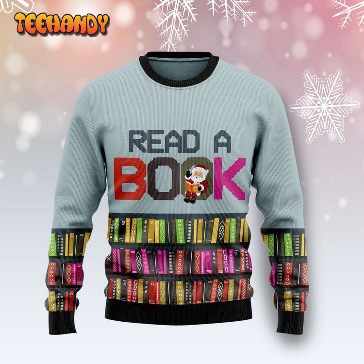 Read A Book Ugly Christmas Sweater, All Over Print Sweatshirt