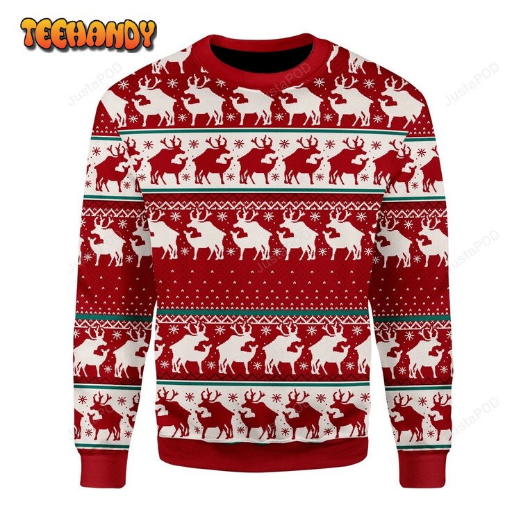 Red Colors Ugly Christmas Sweater, All Over Print Sweatshirt