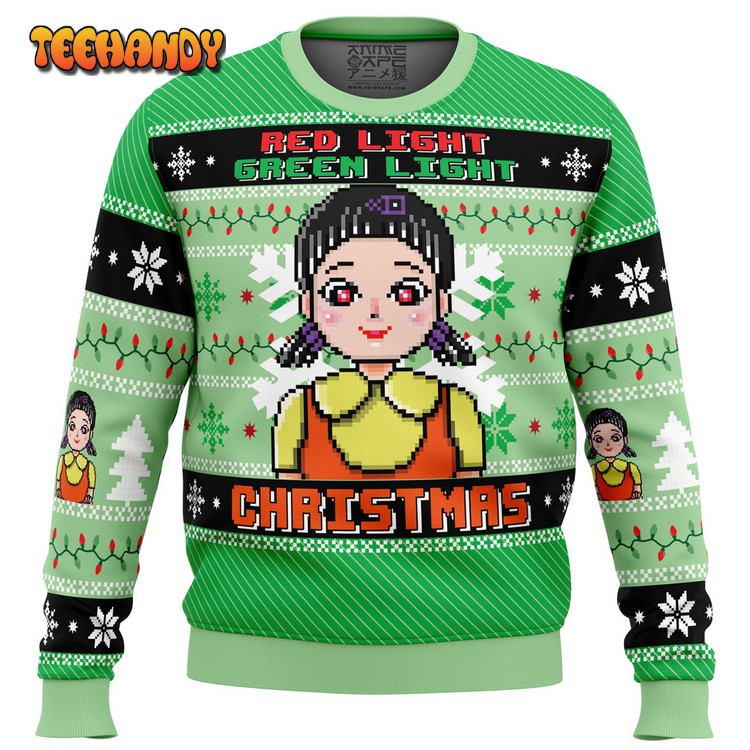 Red & Green Light Squid Game Ugly Christmas Sweater