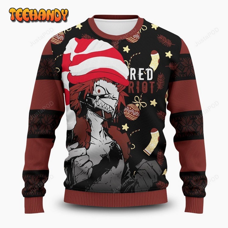 Red Riot Kirishima Ugly Christmas Sweater, All Over Print Sweatshirt