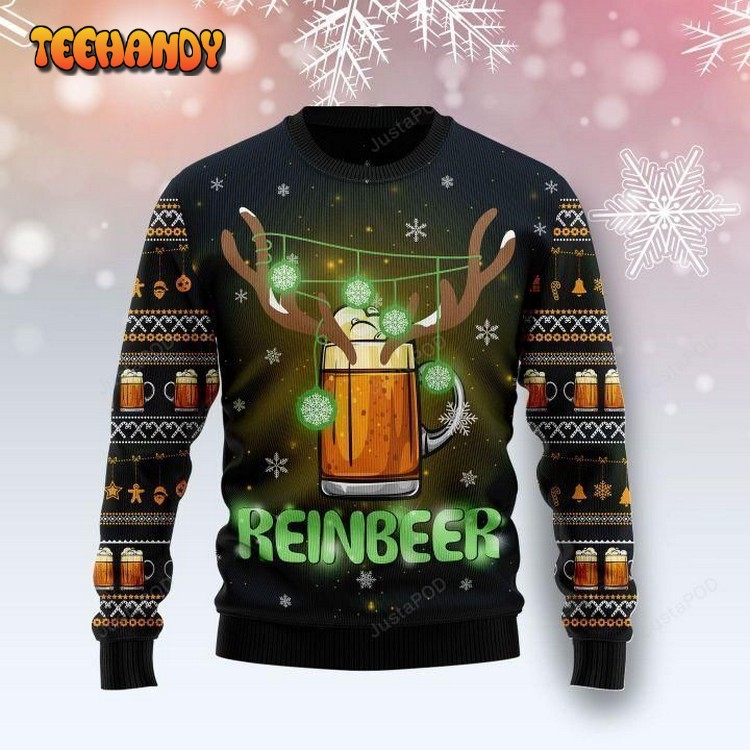 Reinbeer Awesome Ugly Christmas Sweater, All Over Print Sweatshirt