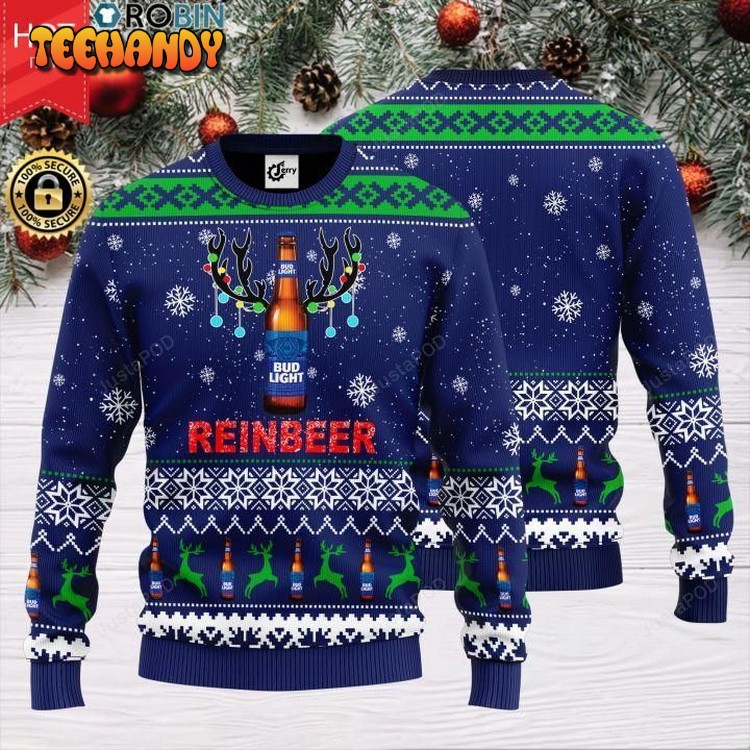 Reinbeer Bud Light Ugly Christmas Sweater, All Over Print Sweatshirt