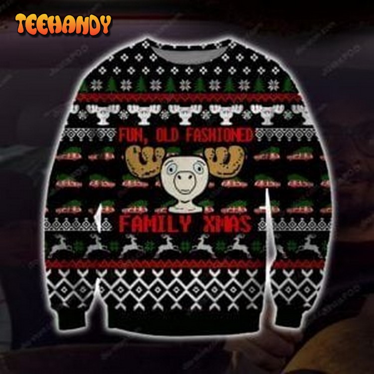 Reindeer Fun Old Fashioned Family Xmas Ugly Christmas Sweater